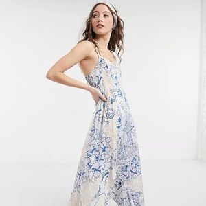 Free People Forever Yours smocked slip dress